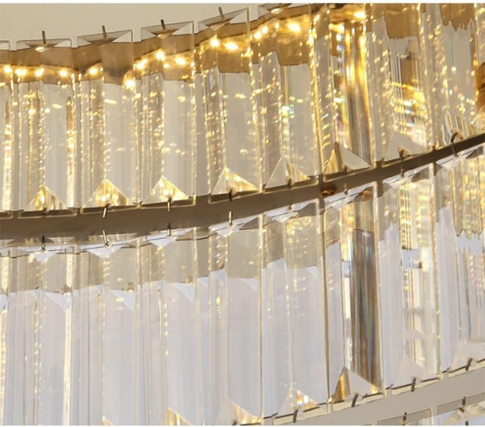 Golden Crystal Ceiling Light, Round LED Flush Mount