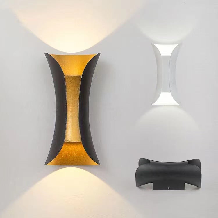 Outdoor Waterproof LED Wall Light in Modern Aluminum and Glass Design