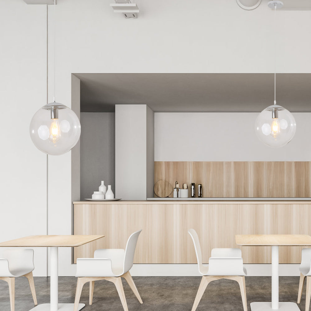 Nordic Round Glass Pendant Light for Kitchen Island and Living Room