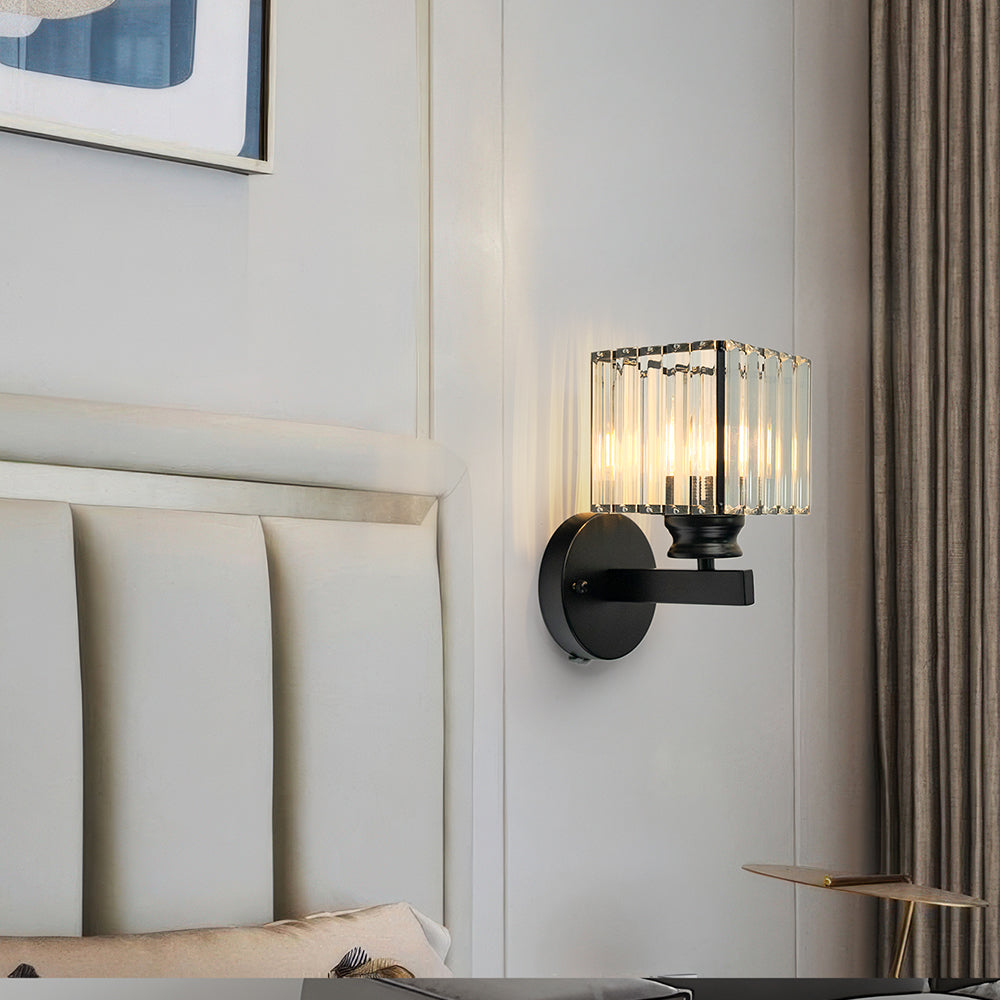 Crystal Wall Light for Hallway – Round or Square Modern Fixture