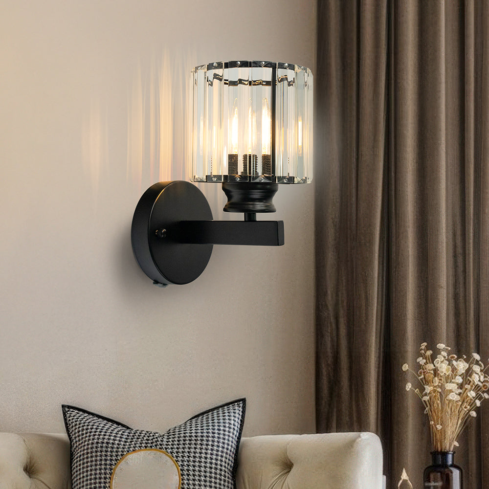Crystal Wall Light for Hallway – Round or Square Modern Fixture