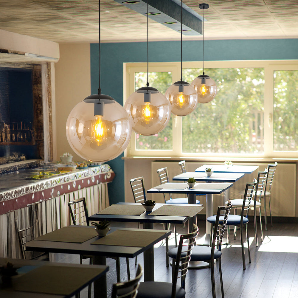 Nordic Round Glass Pendant Light for Kitchen Island and Living Room