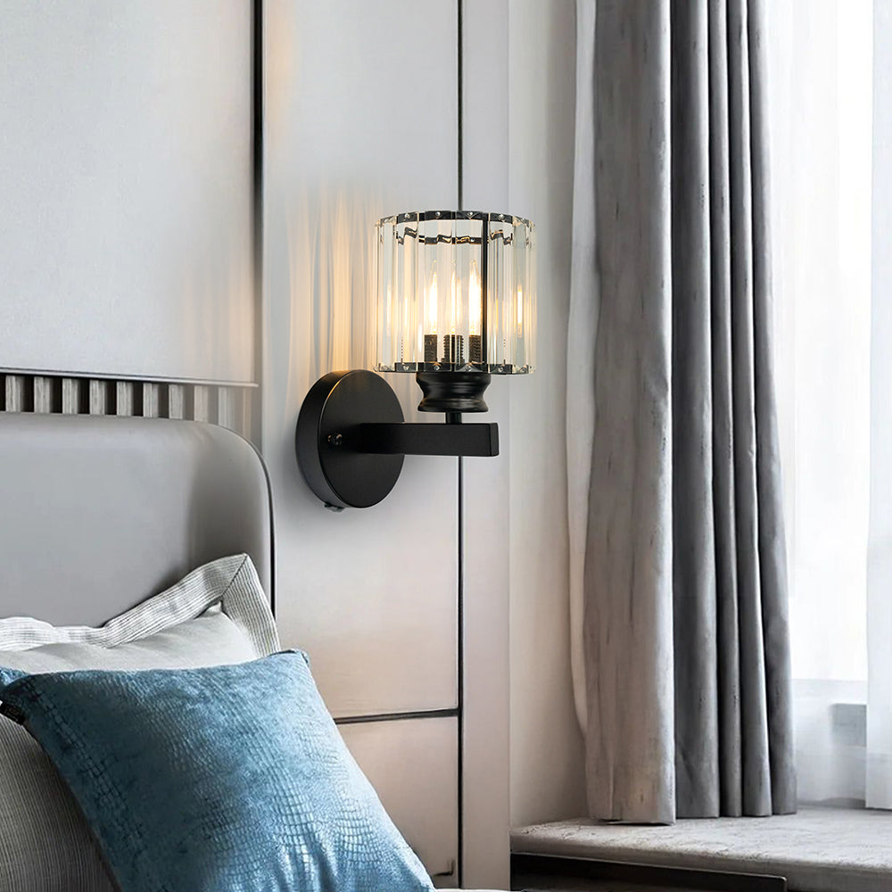 Crystal Wall Light for Hallway – Round or Square Modern Fixture