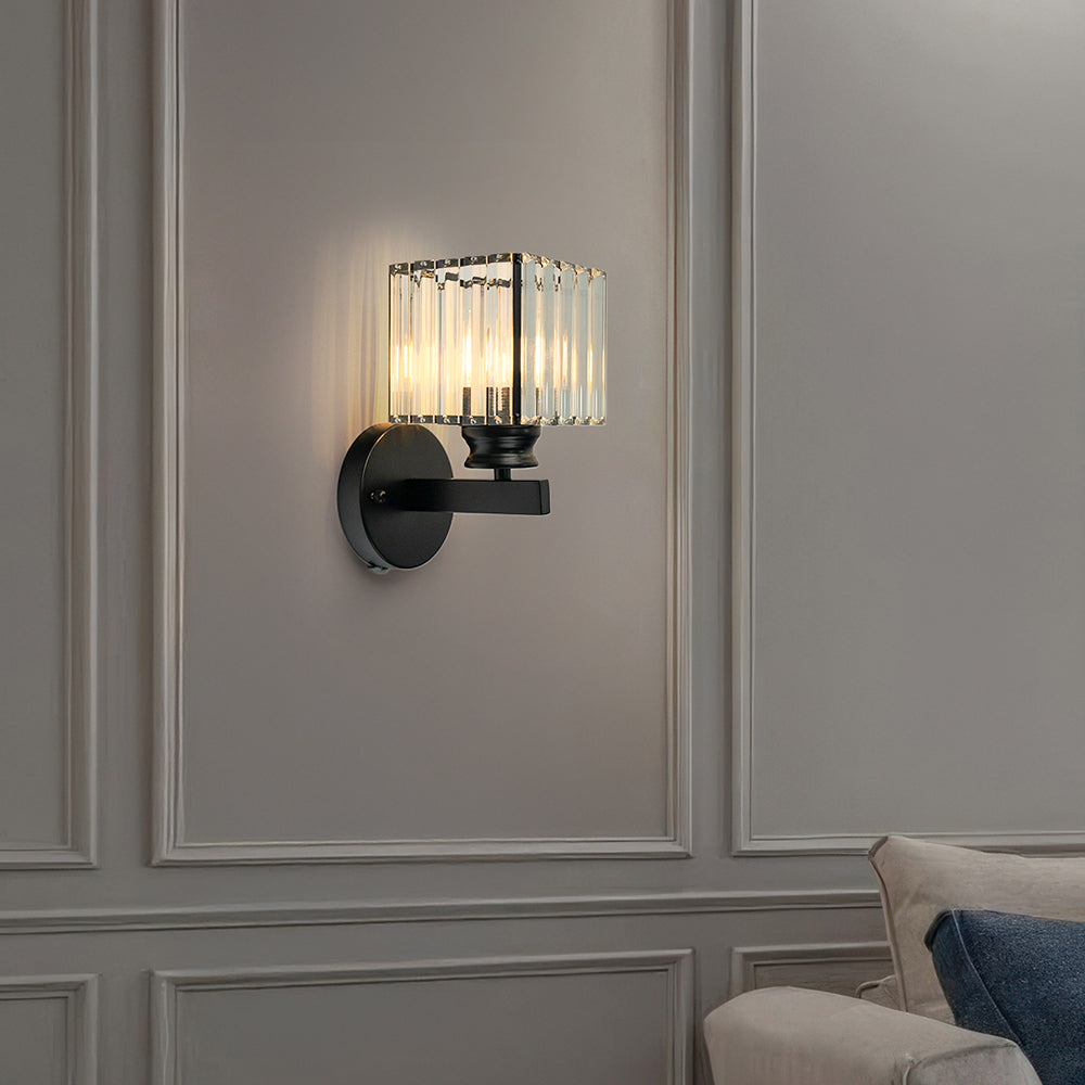 Crystal Wall Light for Hallway – Round or Square Modern Fixture