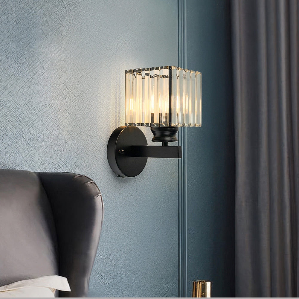 Crystal Wall Light for Hallway – Round or Square Modern Fixture