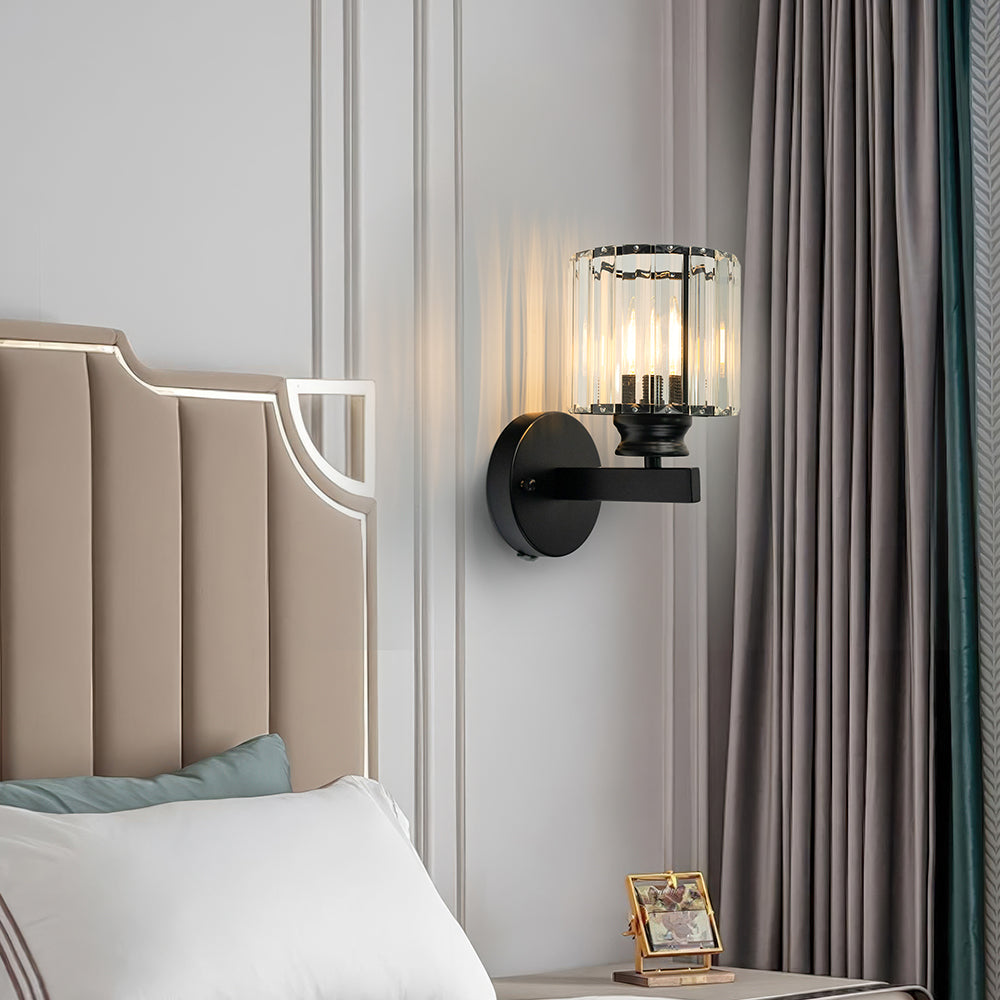Crystal Wall Light for Hallway – Round or Square Modern Fixture