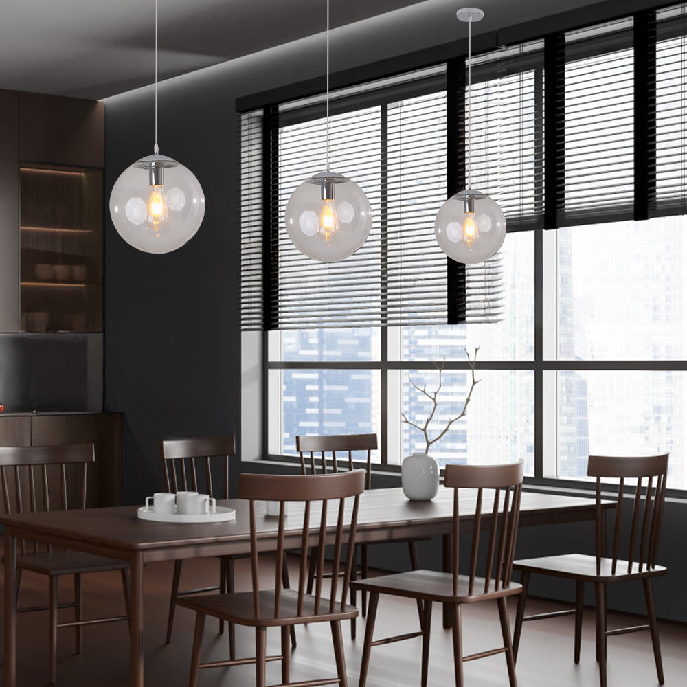 Nordic Round Glass Pendant Light for Kitchen Island and Living Room