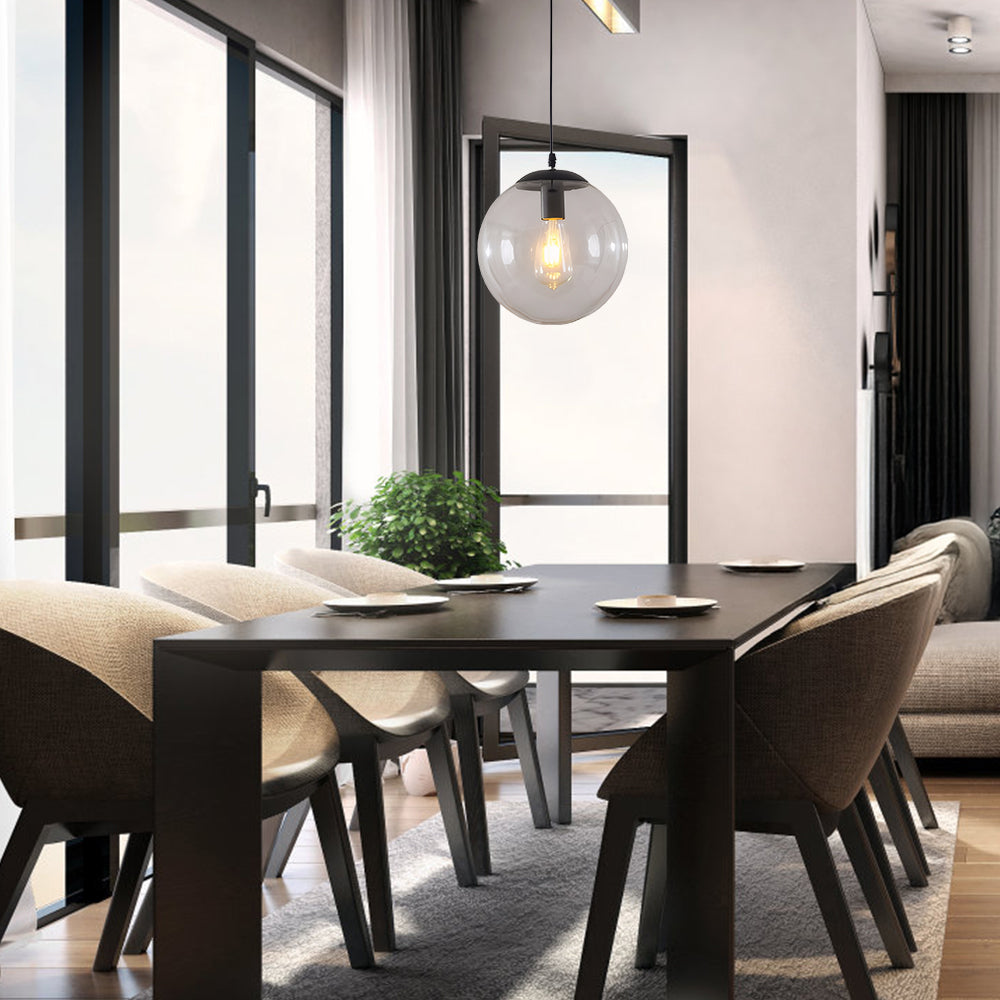Nordic Round Glass Pendant Light for Kitchen Island and Living Room