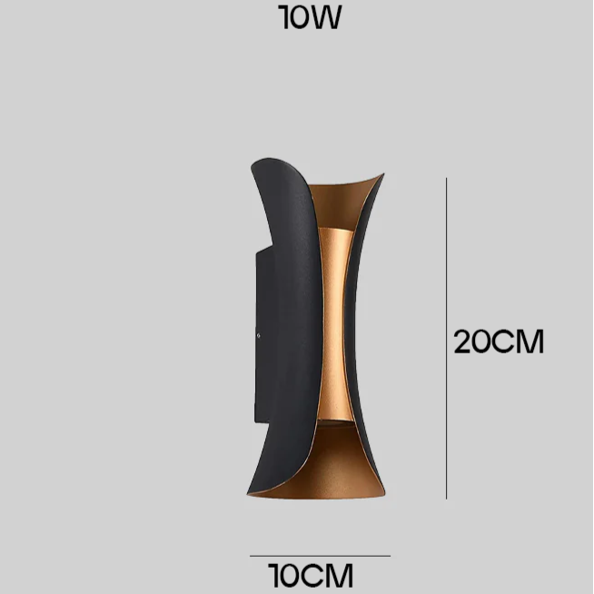 Outdoor Waterproof LED Wall Light in Modern Aluminum and Glass Design