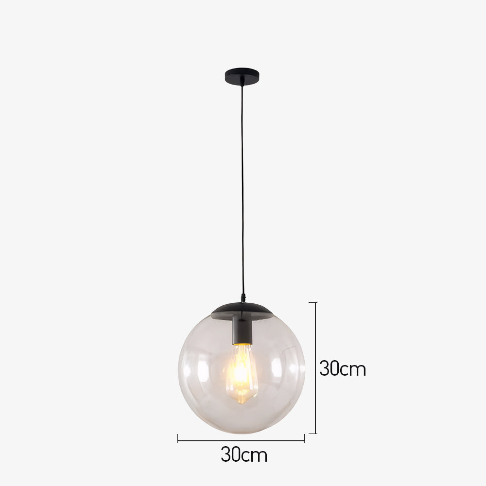 Nordic Round Glass Pendant Light for Kitchen Island and Living Room