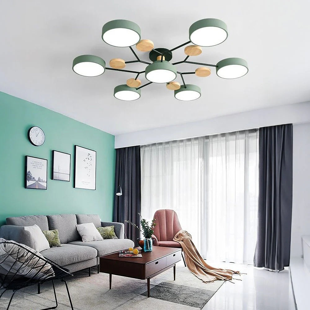 Modern Round LED Semi-Flush Ceiling Chandelier
