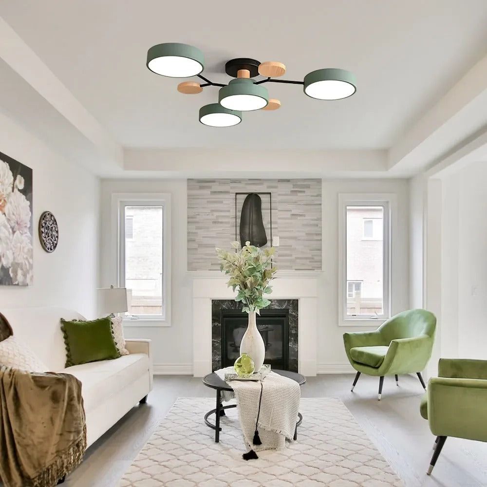 Modern Round LED Semi-Flush Ceiling Chandelier