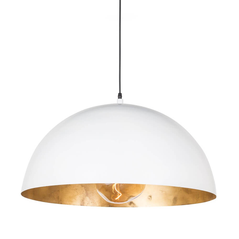 Oversized Dome Metal Pendant Light with Gold Interior
