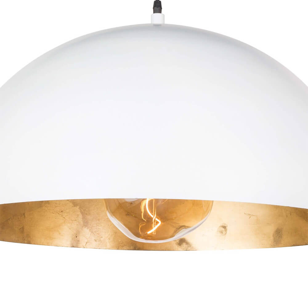 Oversized Dome Metal Pendant Light with Gold Interior