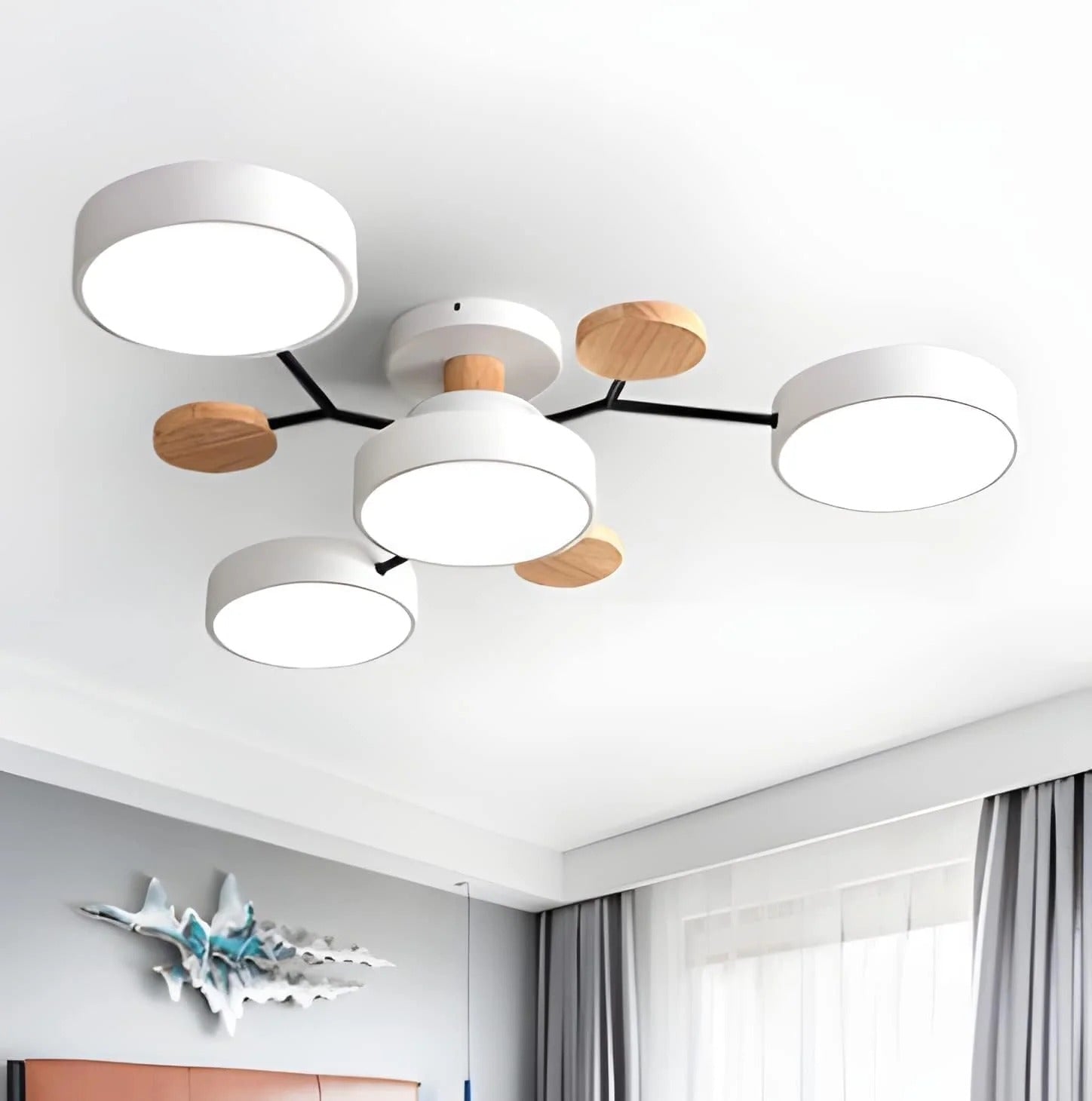 Modern Round LED Semi-Flush Ceiling Chandelier