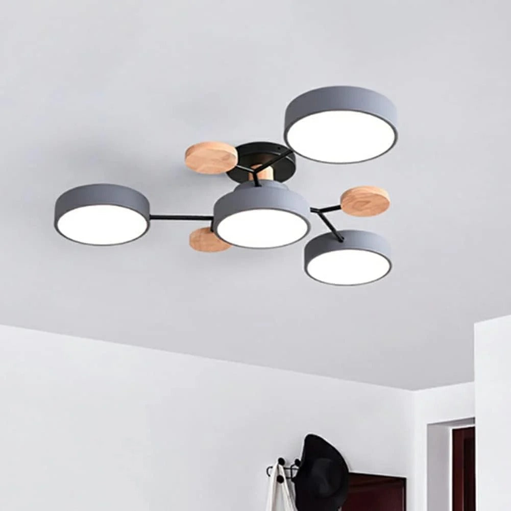 Modern Round LED Semi-Flush Ceiling Chandelier