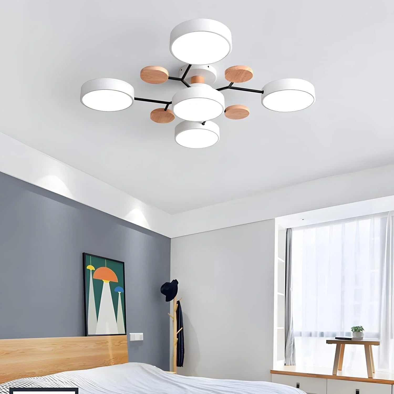 Modern Round LED Semi-Flush Ceiling Chandelier