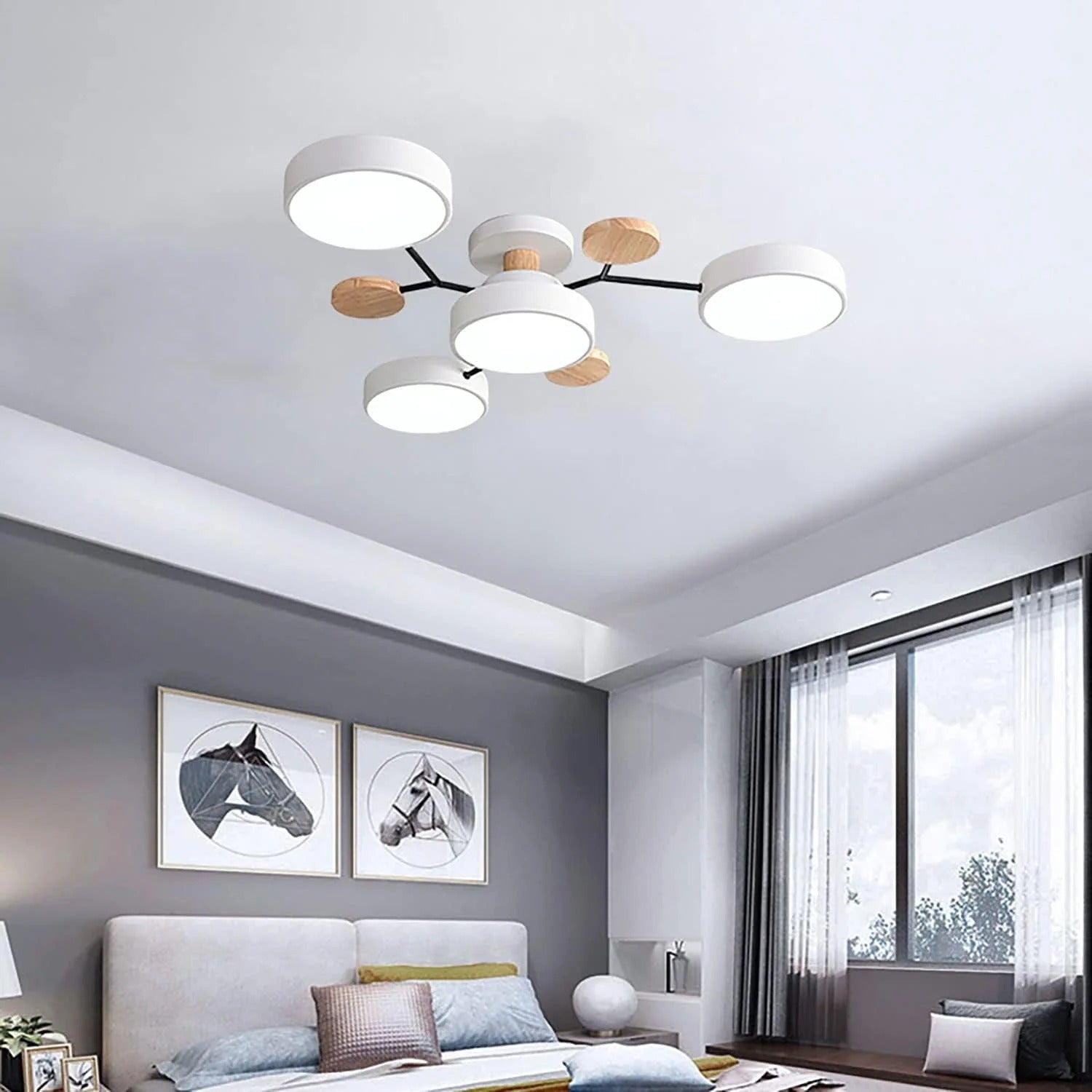 Modern Round LED Semi-Flush Ceiling Chandelier