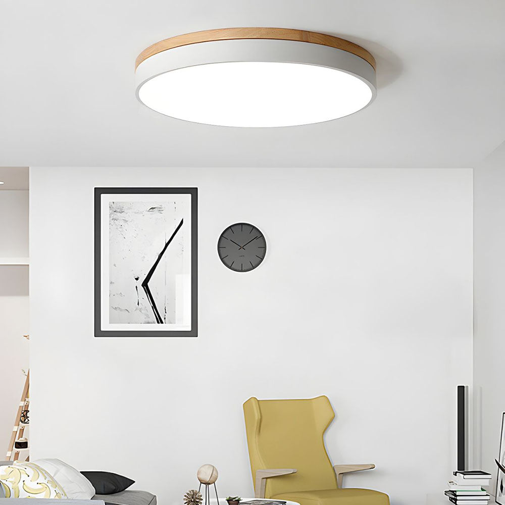 Natural Flush Mount LED Ceiling Light with Soft Ambient Glow
