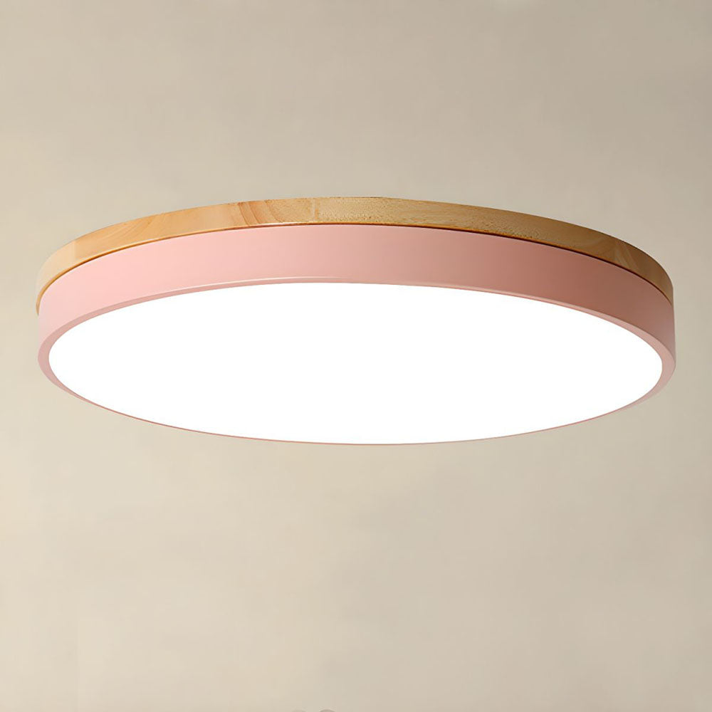 Natural Flush Mount LED Ceiling Light with Soft Ambient Glow