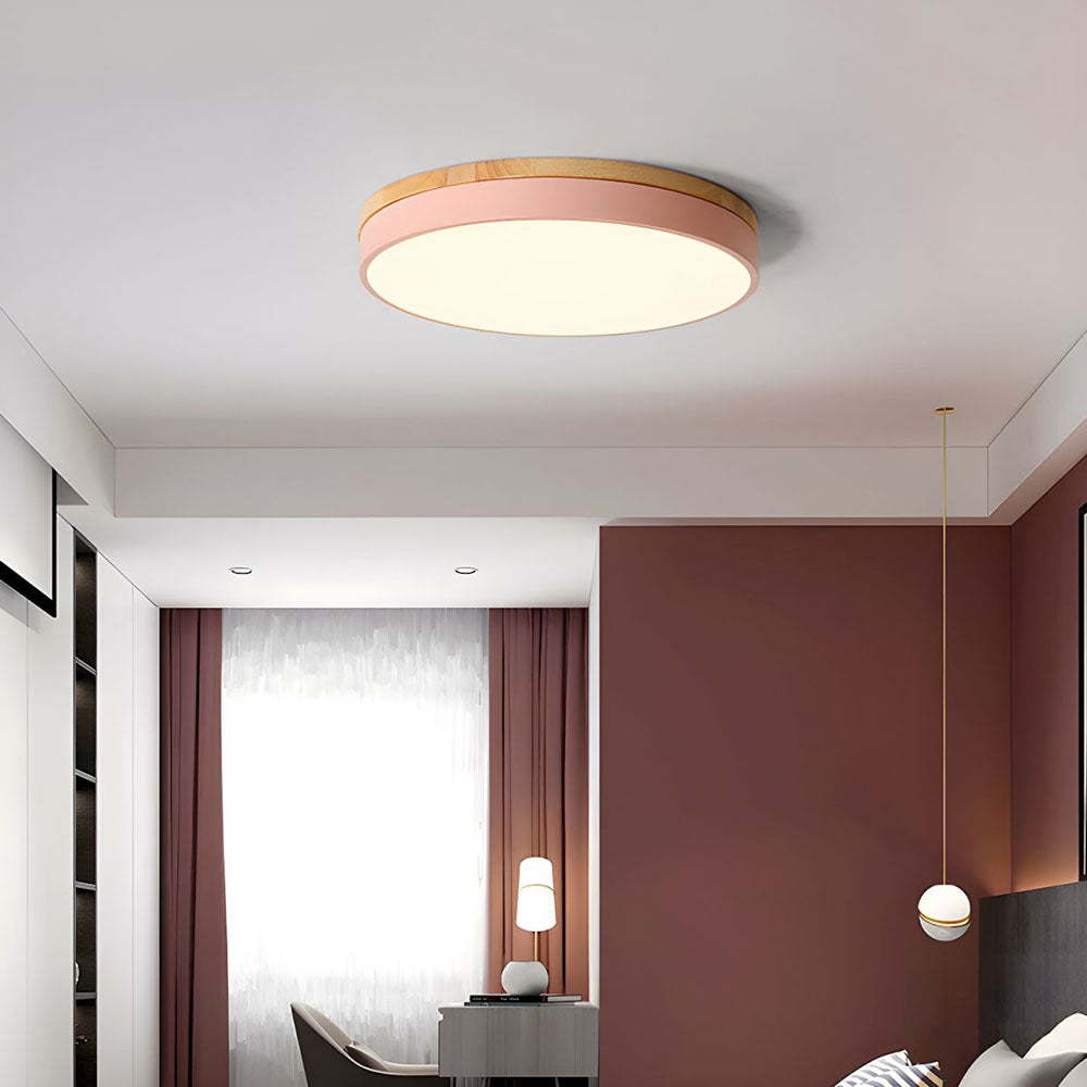 Natural Flush Mount LED Ceiling Light with Soft Ambient Glow