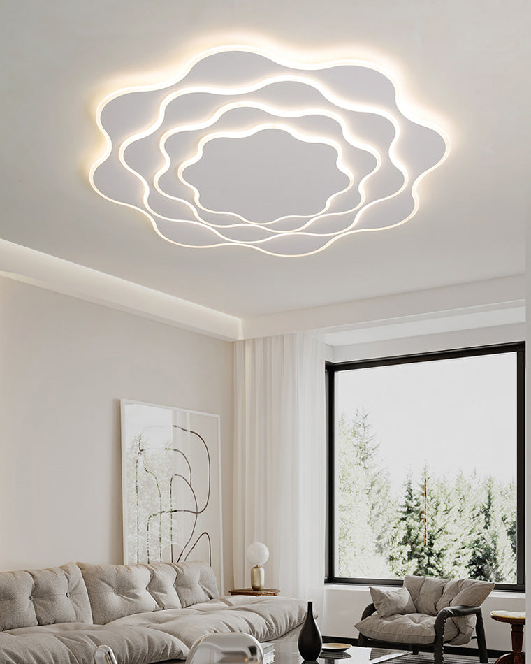 Large White Flower Ceiling Light with Remote Control