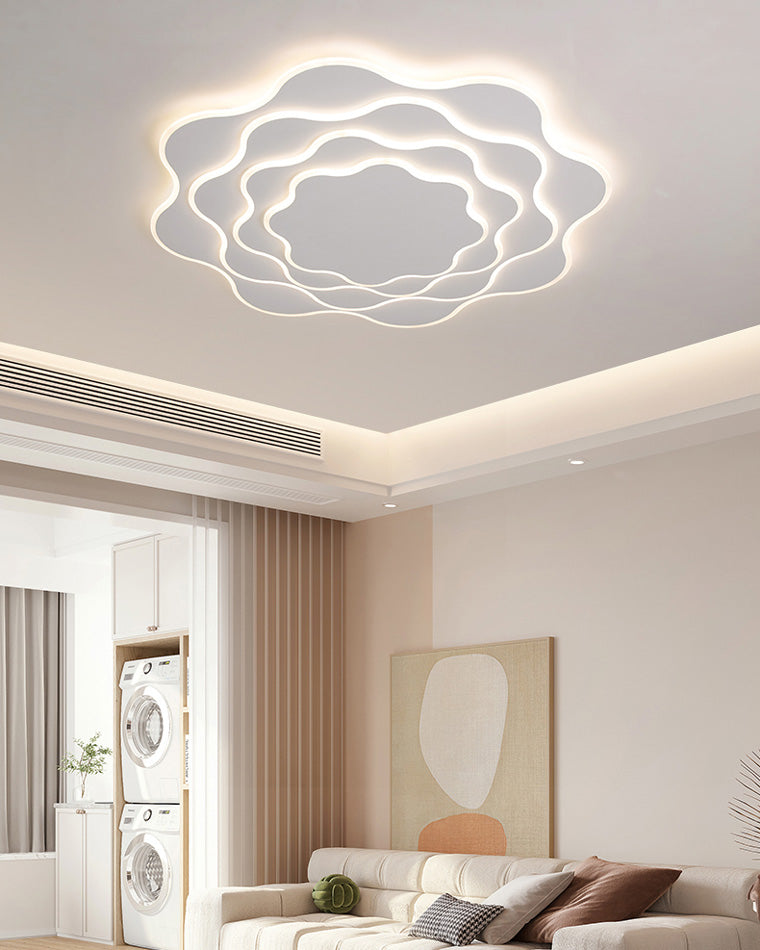 Large White Flower Ceiling Light with Remote Control