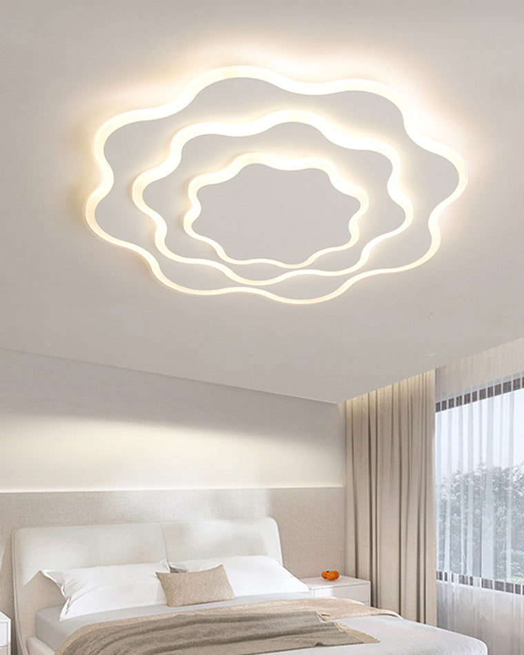 Large White Flower Ceiling Light with Remote Control