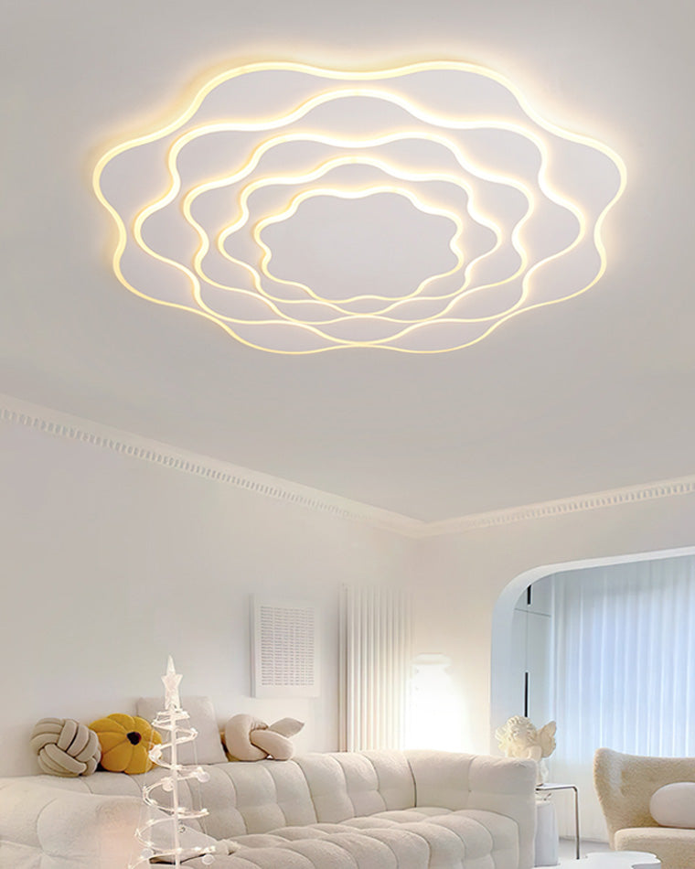 Large White Flower Ceiling Light with Remote Control