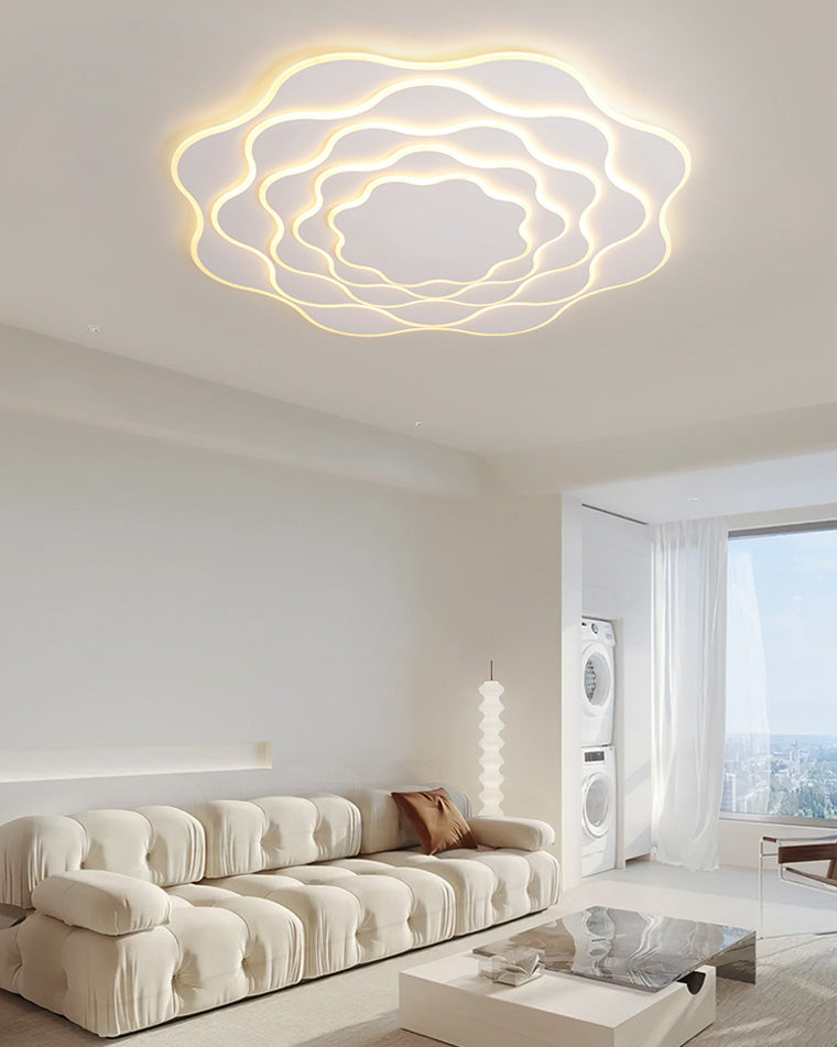 Large White Flower Ceiling Light with Remote Control