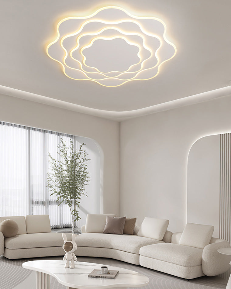 Large White Flower Ceiling Light with Remote Control