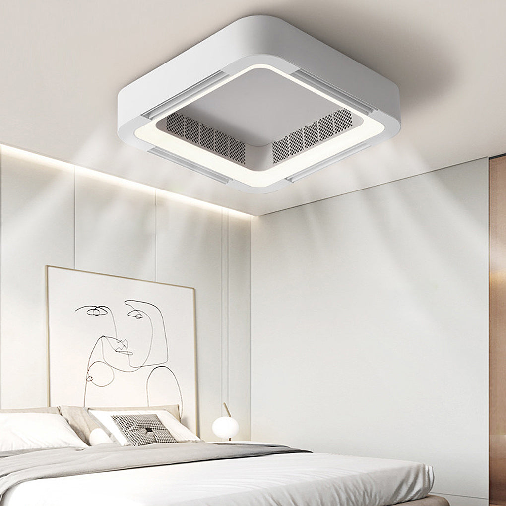 Modern Bladeless Ceiling Fan with LED Light and Remote Control