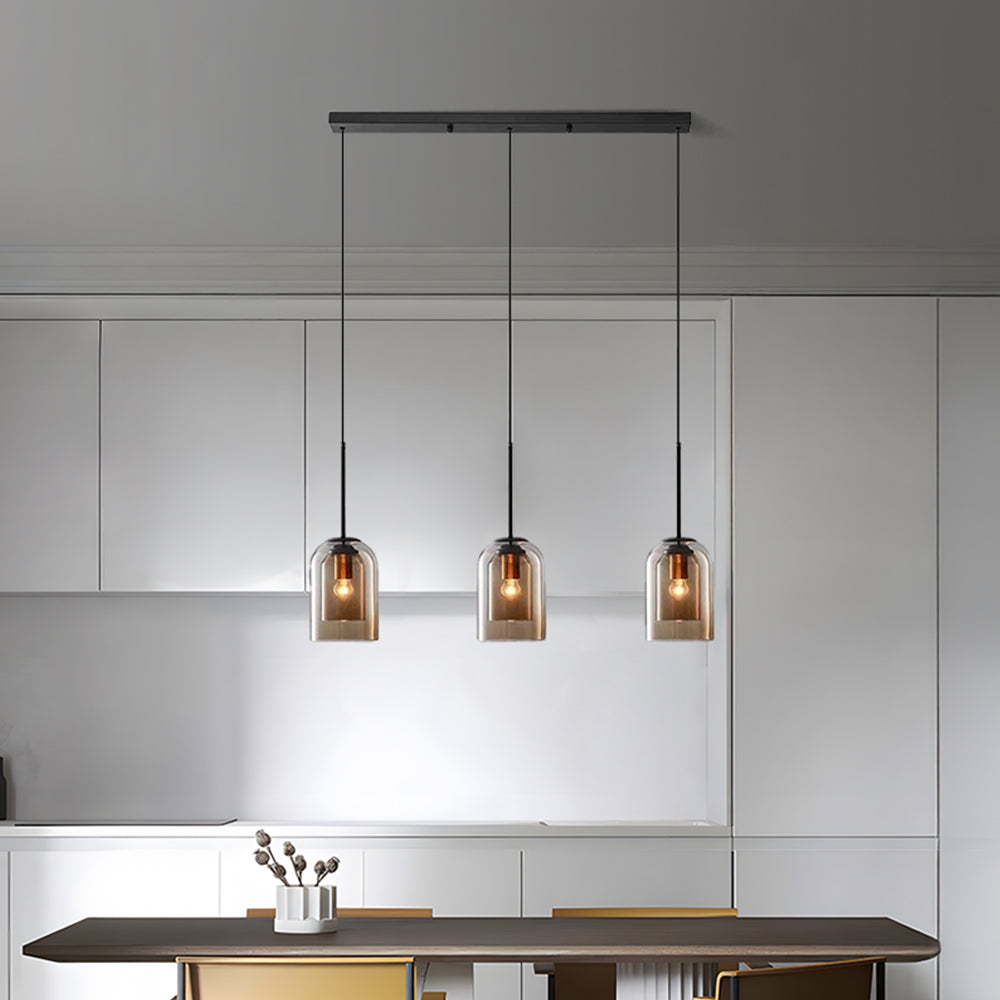 Modern Double Layer Glass Pendant Light for Dining Room and Kitchen