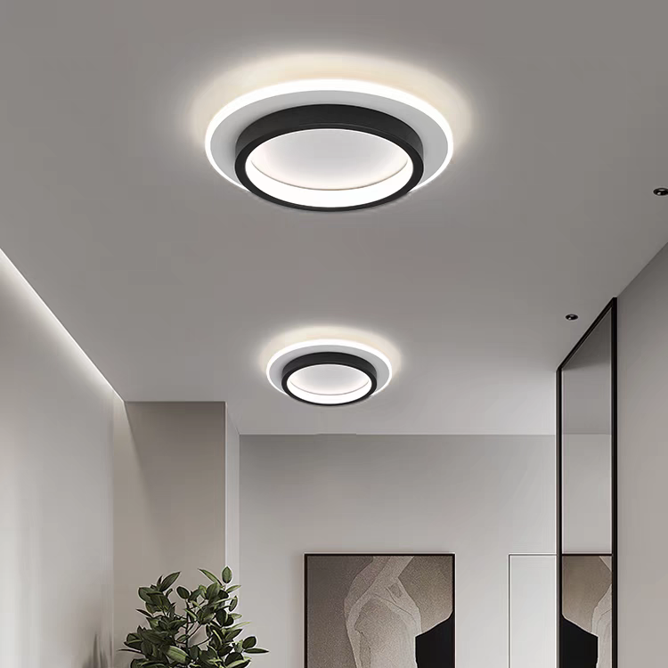 Modern Round LED Ceiling Light with Metal and Acrylic Design