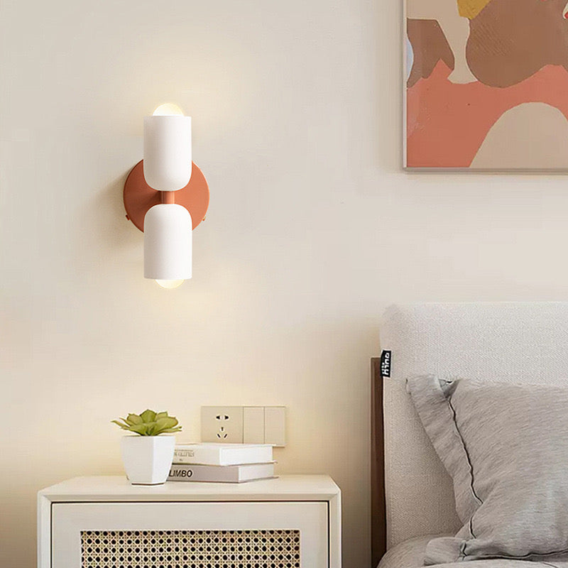 Modern Cream Double Head Wall Light – E14 LED Indoor Sconce