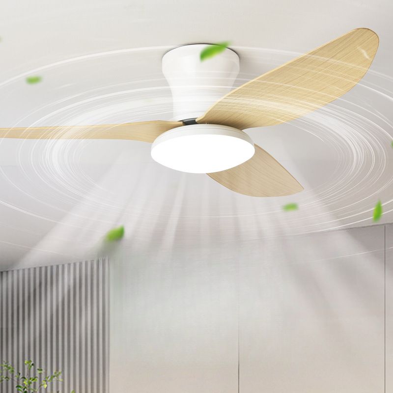 Flush Mount LED Ceiling Fan Light with Remote Control