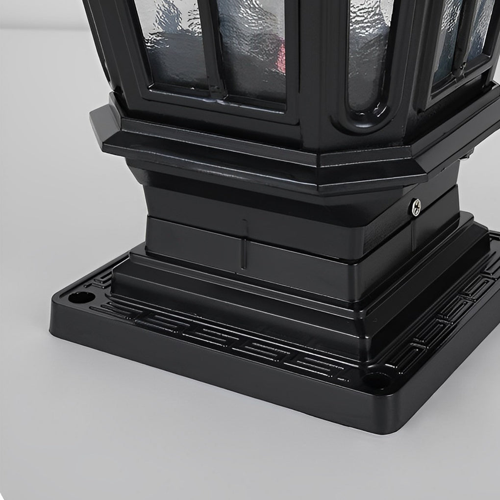 Retro Solar LED Fence Post Light Waterproof Dual Power