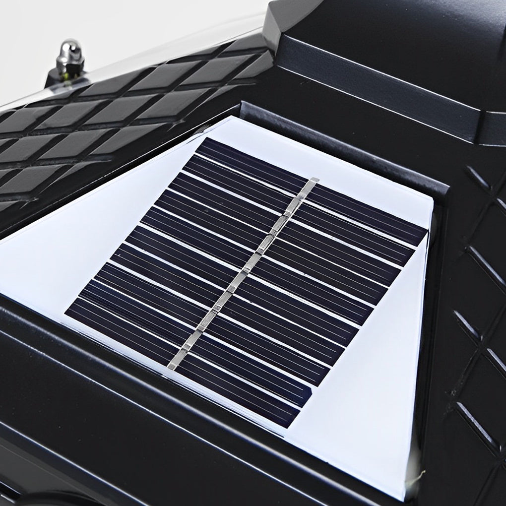 Retro Solar LED Fence Post Light Waterproof Dual Power