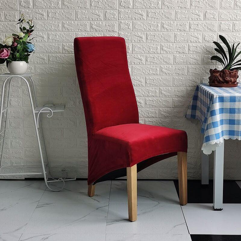 Stretch Velvet Dining Chair Covers, Soft, Elegant & Washable
