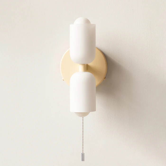 Modern Cream Double Head Wall Light – E14 LED Indoor Sconce