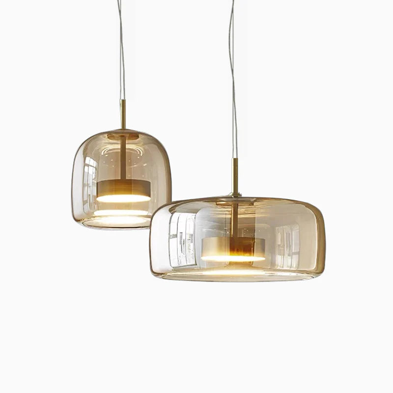 Minimalist Glass Pendant Light Warm Adjustable Modern Ceiling Fixture