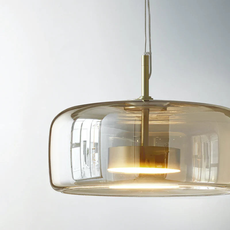 Minimalist Glass Pendant Light Warm Adjustable Modern Ceiling Fixture