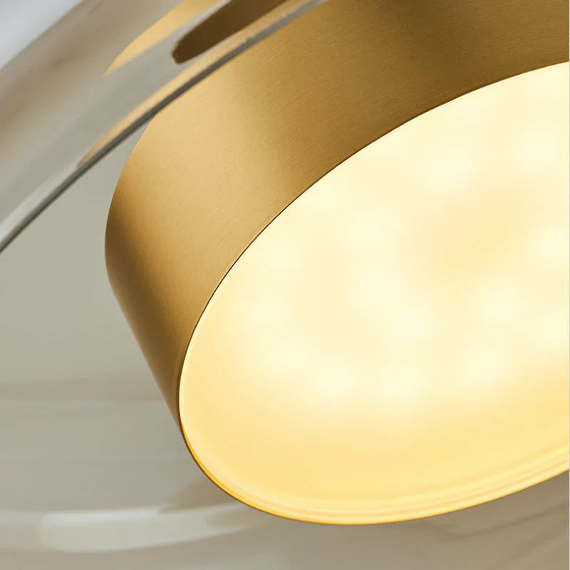 Minimalist Glass Pendant Light Warm Adjustable Modern Ceiling Fixture