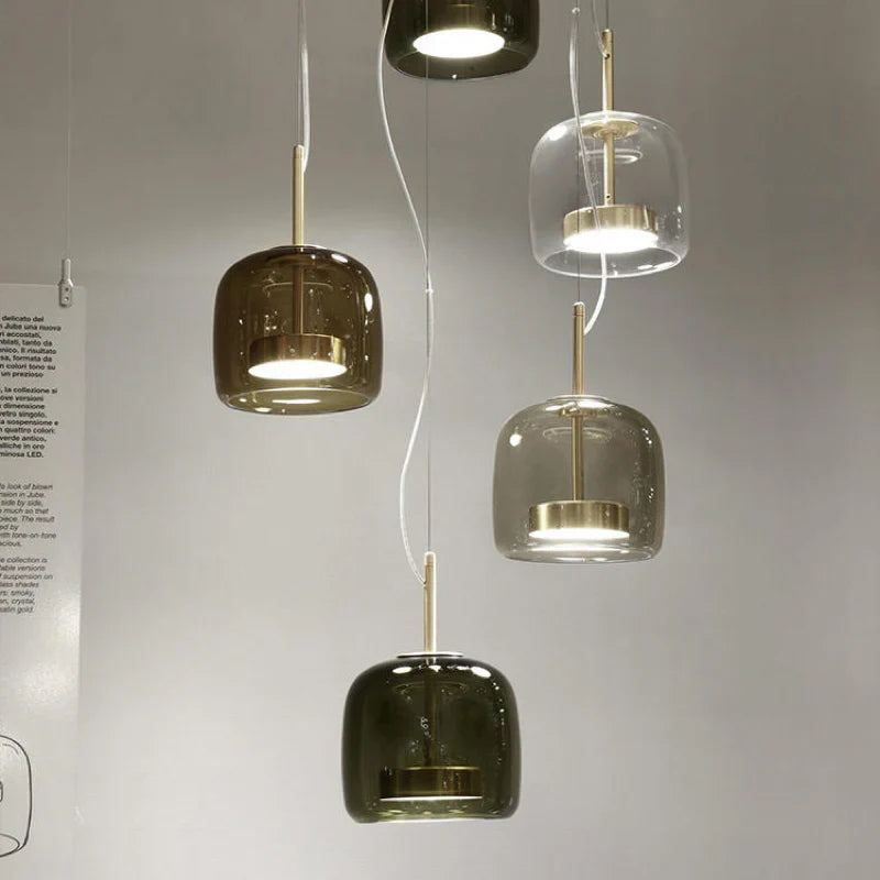 Minimalist Glass Pendant Light Warm Adjustable Modern Ceiling Fixture