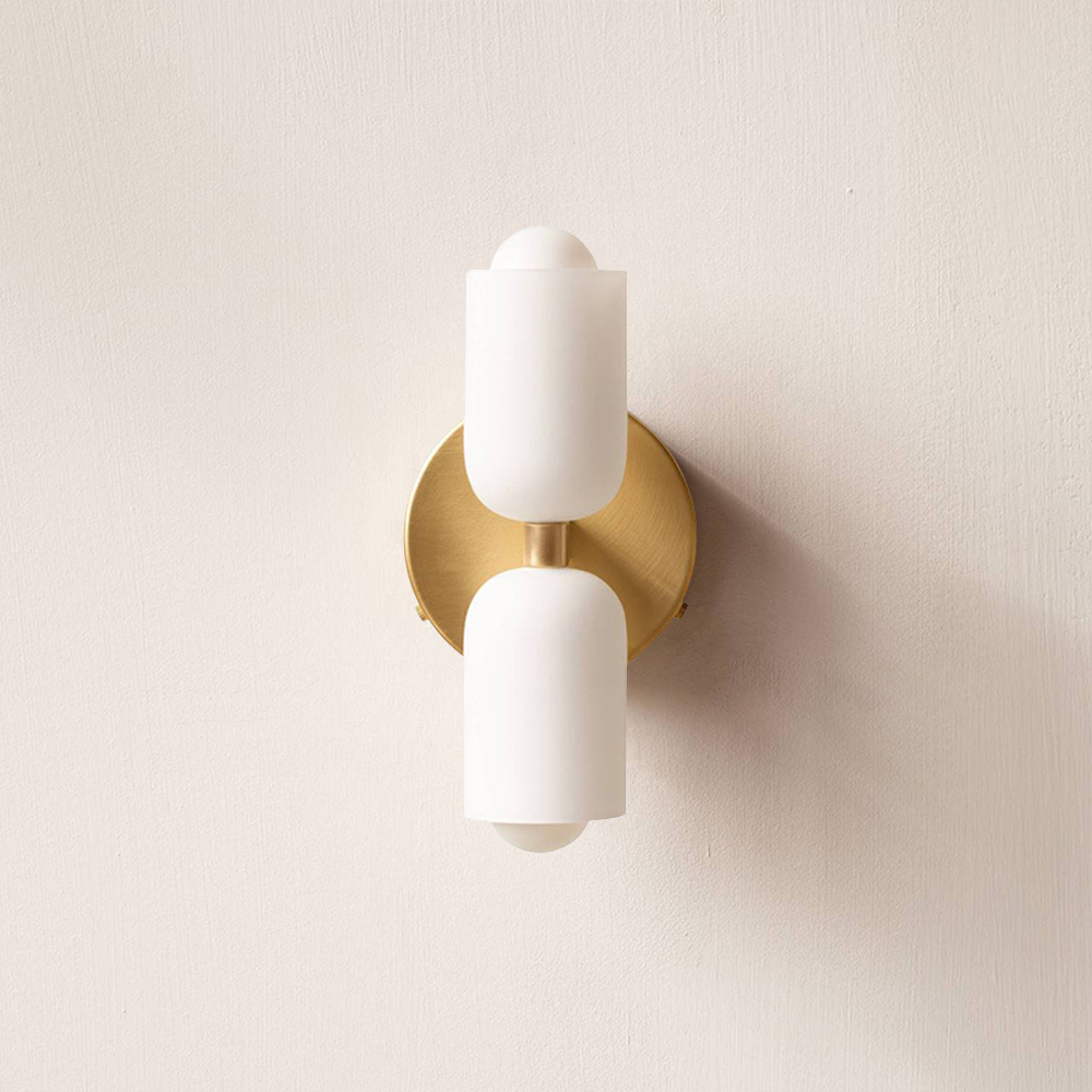Modern Cream Double Head Wall Light – E14 LED Indoor Sconce