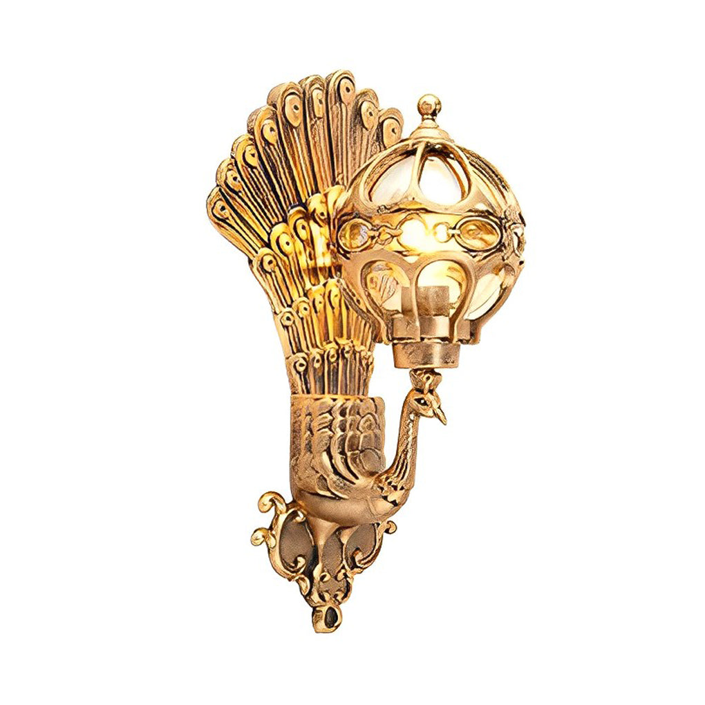 Retro Peacock Outdoor Wall Light Waterproof Aluminum
