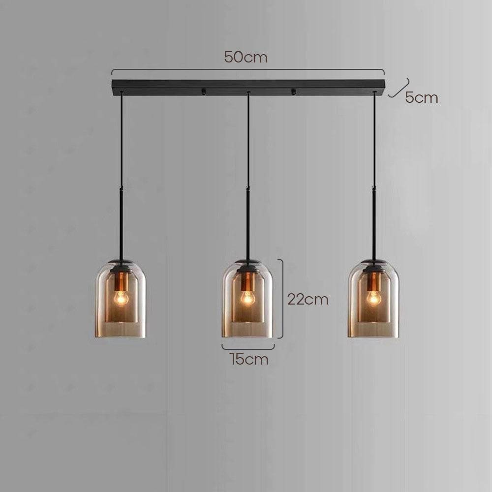 Modern Double Layer Glass Pendant Light for Dining Room and Kitchen
