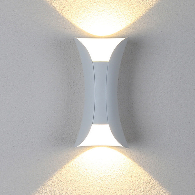 Outdoor Waterproof LED Wall Light in Modern Aluminum and Glass Design