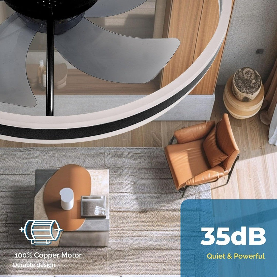 Flush Mount LED Ceiling Fan Light with Remote Control