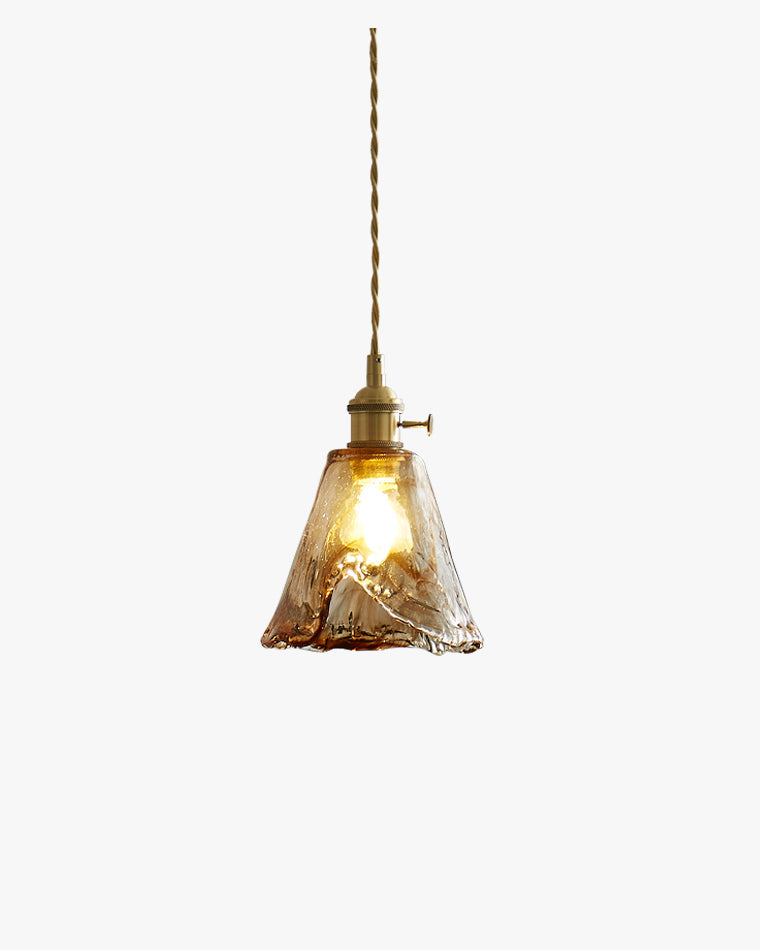 Amber Glass Vintage Pendant Light for Kitchen or Bedroom